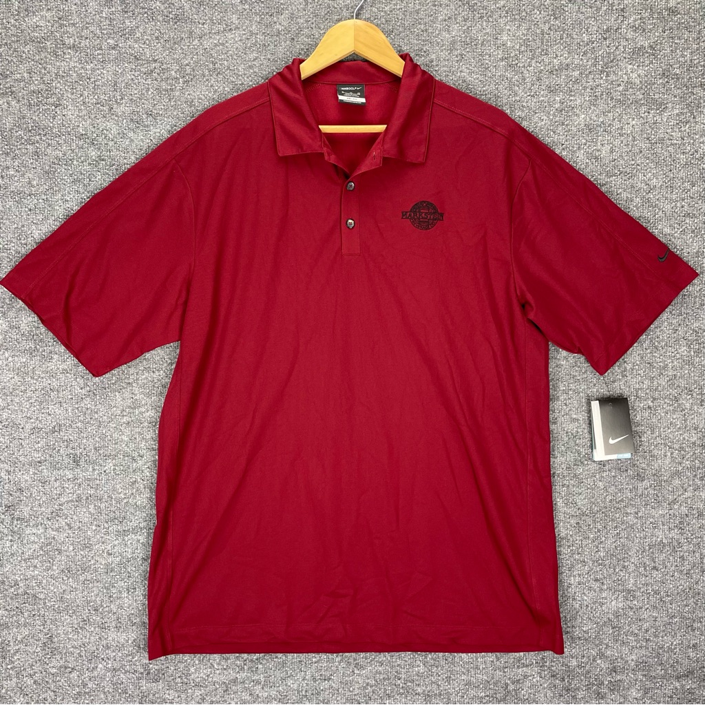Nike Golf Polo Shirt Mens Xl Red Markstein Beverage Co Embroidered Drifit Nwt